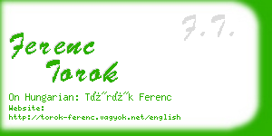 ferenc torok business card